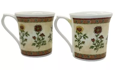 Buy Set Of 2 Queens EST 1875 Fine Bone China Flowered Mugs Made In England • 18.97£