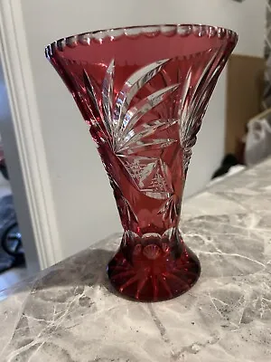 Buy Vintage Cranberry Glass Vase • 30£
