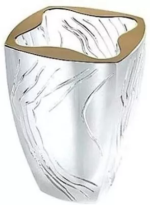 Buy Lalique France  Yasna  Full Lead Crystal Designer Vase With 18K Gold Top Rim • 1,758.68£