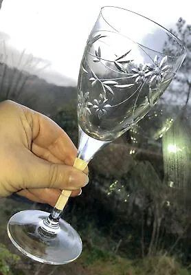 Buy Royal Doulton Crystal  JASMINE  Wine Glass - 19.4cms (7-5/8 ) Tall Signed • 23.99£