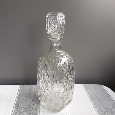 Buy Glass Decanter With Stopper. Diamond Pattern Vintage Pre-loved See Description  • 11.90£