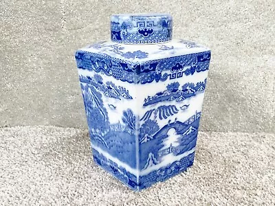 Buy Vintage Ringtons Blue And White Willow Pattern Tea Caddy Ceramic Pottery A/f • 22.99£