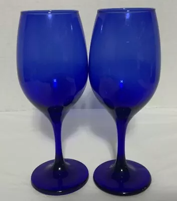 Buy Vintage Cobalt Blue Wine Glasses, Set Of 2 • 20.84£