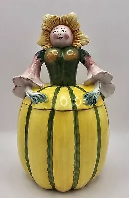 Buy Anthropomorphic Squash Vegetable Lady Ceramic Lidded Jar MADE IN ITALY Horchow  • 28.45£