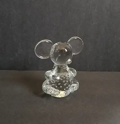 Buy Vtg Mouse Figurine Handblown Art Glass Clear Paperweight Ballicante Bubbles Bear • 20.98£