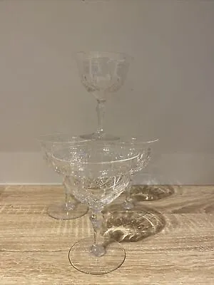 Buy 4 Stuart Crystal England Champagne Coupes /  Saucers • 40£