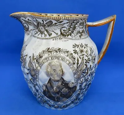 Buy Horatio Lord Nelson Commemorative Vintage Pre Victorian Antique Pottery Jug • 375£