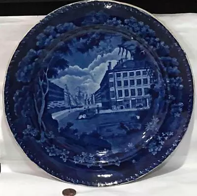 Buy Rare American Historical Staffordshire Blue Plate,  Mitchell + Freeman , Adams • 71.15£