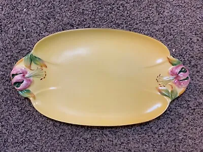 Buy ROYAL WINTON GRIMWADES PINK TIGER LILY YELLOW PLATE C1940`s • 28£