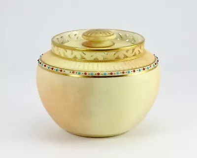 Buy Antique Grainger Worcester China Works Blush Ivory Porcelain Small Lidded Bowl • 6.99£