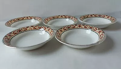 Buy W H Grindley & Co C1925+ Set Of 5 Dessert Bowls Floral Geometric Pattern 14.7cm • 11.99£