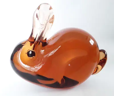 Buy Small Wedgwood Amber Glass RABBIT Paperweight • 14.50£