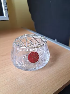 Buy Webb Continental Lead Crystal Hand Cut Small Rose Bowl With Metal Top • 10£
