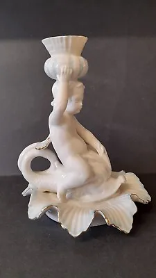 Buy Irish Belleek China Limited Edition Dolphin With Cherub Candlestick - 7½ Inches • 150£