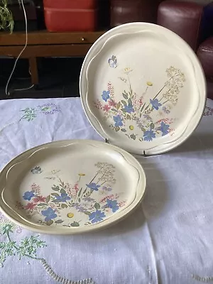 Buy 2 Poole Pottery Springtime Breakfast /Lunch / Dinner Plates 26cm • 11£