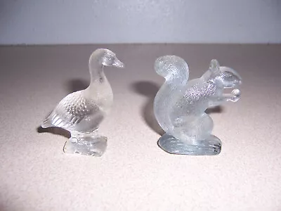 Buy Antique VTG Glass Animal Figurines, Goose & Squirrel • 4.73£