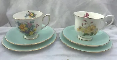 Buy Two Beautiful Mismatched China Trios. (sold As A Set). • 11£