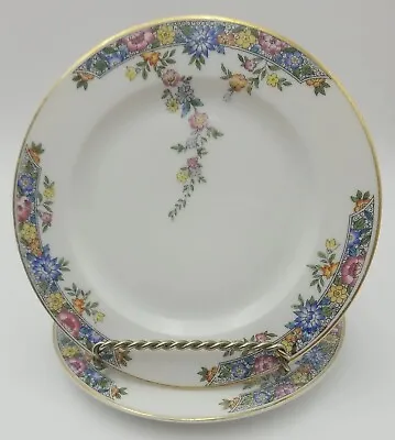 Buy Set/2 Antique Royal Bavarian China HUTSCHENREUTHER SELB 6.5  Bread Plate VERNON • 18.85£