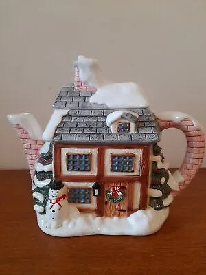 Buy Christmas Teapot Cottage Ware 'Winter Cottage' Decorative The Village Vintage  • 9.99£
