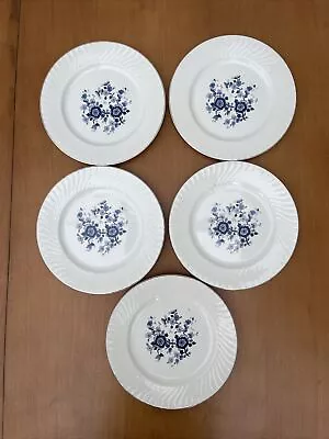 Buy Vintage Royal Blue Ironstone Wedgewood Ltd. England - 5x 10  Dinner Plates. • 10£