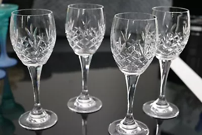 Buy 4 X Vintage Bohemian Clear Cut Crystal Wine/Water Goblets • 30£