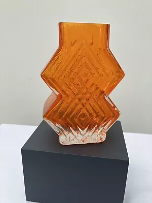 Buy Whitefriars Tangerine Double Diamond Glass Vase • 449.99£
