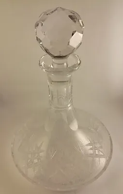 Buy Vintage Heavy Large Edinburgh Crystal Ships Glass Decanter With Stopper No Chips • 29.99£