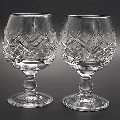 Buy Vintage 60s Royal Brierly Cut Crystal Mini Brandy Glass Snifters 140ml Elizabeth • 14.95£