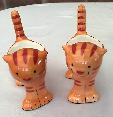 Buy Pair Of WHITTARD Of Chelsea Eggcups Orlando Ginger Cat New Condition • 6£