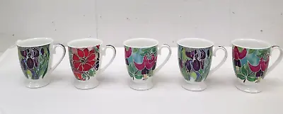 Buy Set Of 5 Royal Grafton English Fine Bone China Mugs Floral Designs • 14.99£