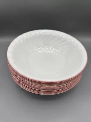 Buy Corelle Corning  Peony  Pink Swirl Soup/Cereal Bowls 7.25  Set Of 7 • 17.99£