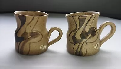 Buy Larbert Pottery Barbara Davidson Swirl Wave Mugs X2 Handcrafted VGC  • 20£