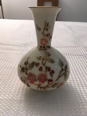 Buy Pretty Zsolnay Pecs Vintage White Vase With Gilded Floral Decoration 14cm X 11cm • 40£
