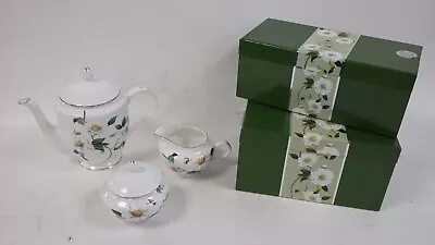 Buy Jane Asher's Bone China Tea Set - Camellia - Boxed -Tea Pot,Jug, Sugar Bowl +box • 9.99£