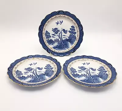 Buy Booths Real Old Willow Plates Vintage Blue & White Ceramic 8.5 Inch X 3 • 11.99£