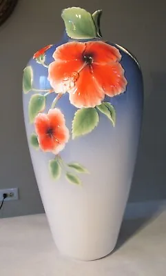 Buy Franz Porcelain 14  Hibiscus Flower Vase FZ00067 • 119.61£