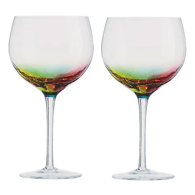 Buy Artland - Neon Glasses I Set Of 2 I Multi Colour Crackle Design • 32.65£