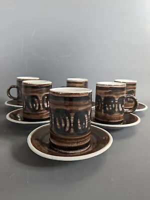 Buy Rye Pottery 6 X Cups & Saucers Coffee Cans MCM Retro Cinque Ports - Fast Postage • 9.95£