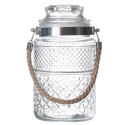 Buy Glass Storage Jar With Handle Airtight Container Food Sweet Biscuit Preserve Jar • 9.99£