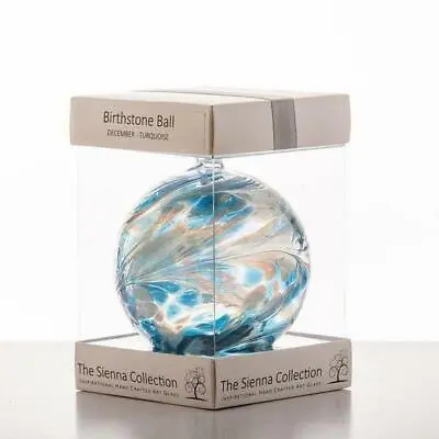 Buy December Birthstone Turquoise Sienna Glass Hand Crafted Ball Gift Healing • 14.99£