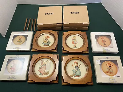 Buy Vintage Goebel Hummel Little Homemakers Plates Set Of 4, W-Wooden Frames • 23.98£