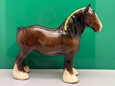Buy Beswick Horse Figure, Clydesdale Vintage Brown Shire With Yellow Braid ￼ • 24.99£
