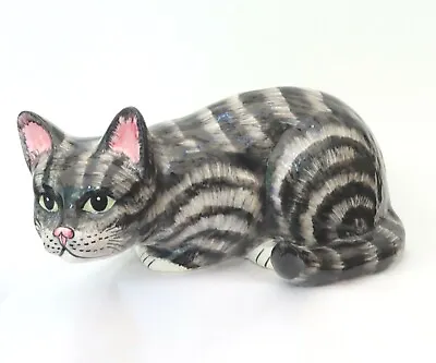 Buy Babbacombe Pottery  Cat Crouching  Grey Tabby • 40£