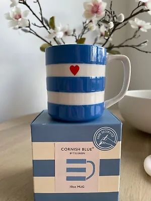 Buy 1 X 280ml / 10oz Mug Cornishware Blue, Ceramic With Mini Love Heart New In Box  • 20£