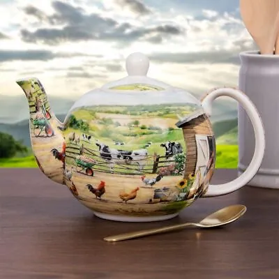 Buy Farmhouse Tractor Horse Fine China Teapot - Lesser & Pavey Gift NEW • 19.99£