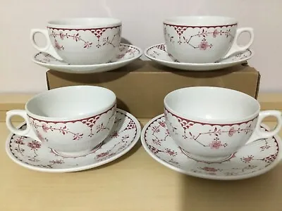 Buy Vintage Furnivals Pink Denmark Set 4 Cups And Saucers • 14.99£