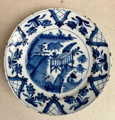 Buy Antique 18th Century Dutch Delft Plate Chinoiserie Urns Fruit Delftware • 69.99£