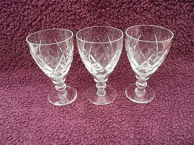 Buy Three Webb Corbett Crystal 4 1/8  Rolleston Sherry Glasses, Excellent Condition. • 14.99£