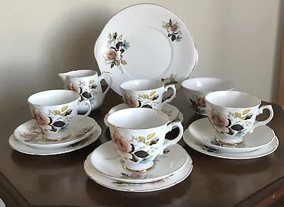Buy Royal Grafton 1576 Vintage Tea Set Fine Bone China Rose Flower Cup Saucer Plate • 25£