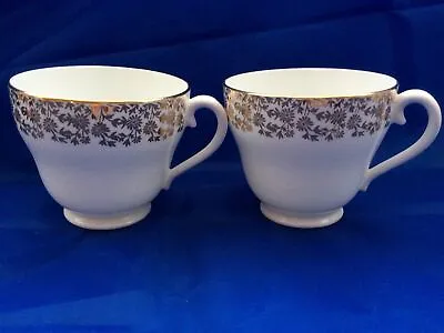 Buy 2 Adderley. Fine China England Tea Cups Only Gold Colour Floral Rim Decoration • 14.99£